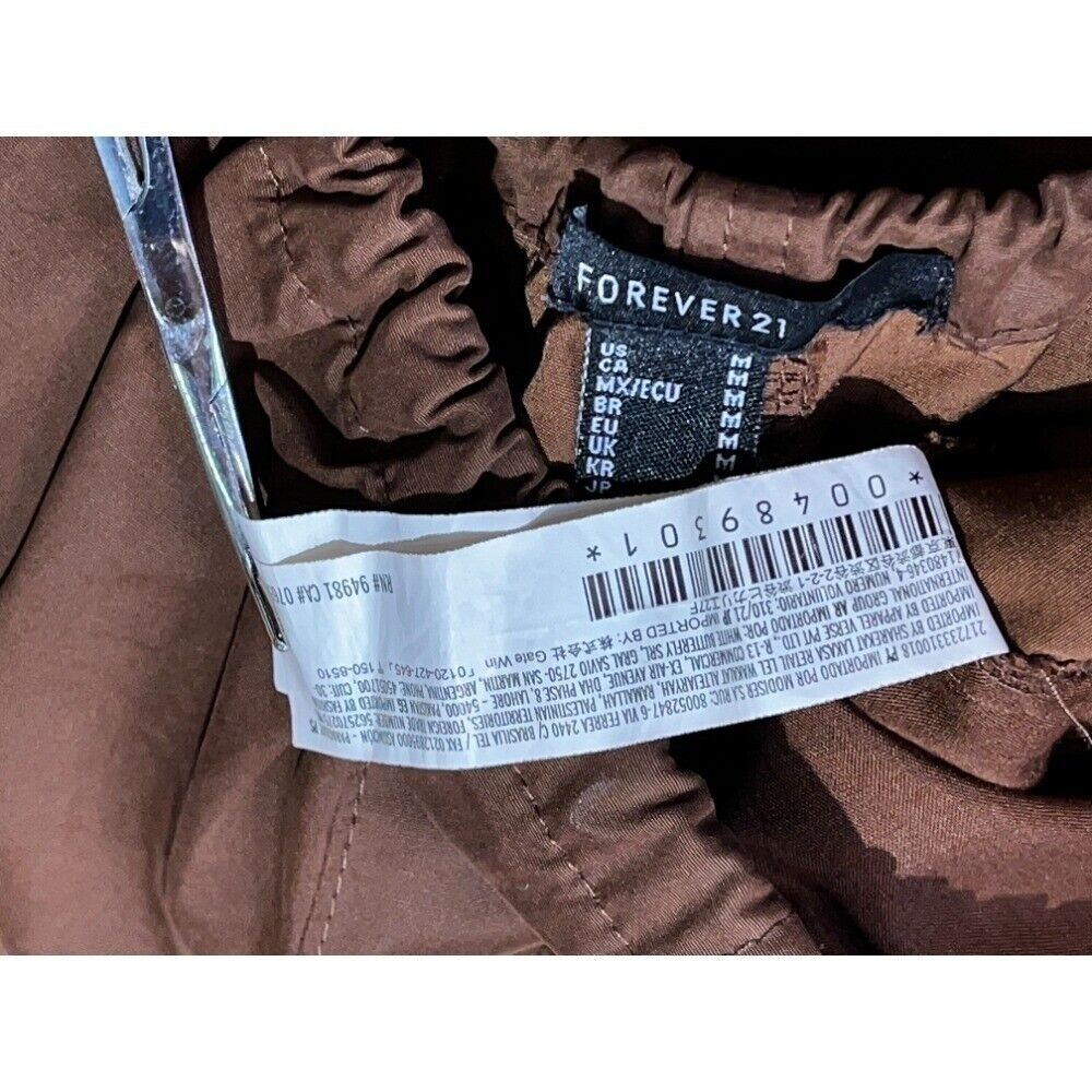 Forever 21 Wide Leg Lounge Pants Womens‎ Size M Drawstring Waist Brown Casual - Picture 3 of 11